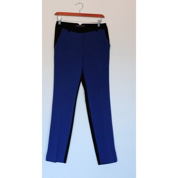 BCBGMAXAZRIA Women's Size XXS Orient Blue Black Monique Trouser Colorblock Pant - Picture 8 of 8